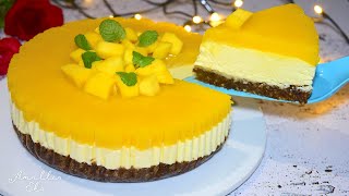 NoBake Mango cheesecake recipe No gelatine [upl. by Tremaine]