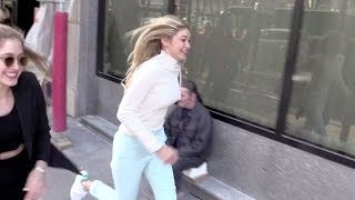 EXCLUSIVE  Gigi Hadid running for her life in Paris [upl. by Fedak]