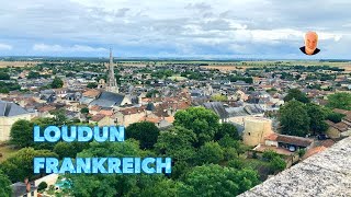 Schönes Frankreich malerisches Städtchen Loudun mit seinem Turm aus dem XI Jahrhundert [upl. by Cooe]