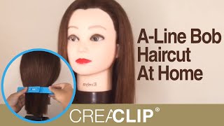 ALine Bob Haircut At Home  Original CreaClip Bangs Hair Cutting Tool [upl. by Taam]