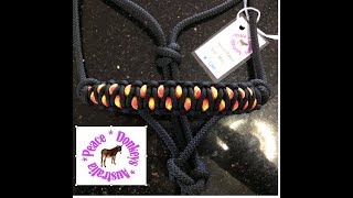 flame noseband  very easy paracord noseband for rope horse halter solomons dragon [upl. by Enoed]