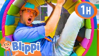 Blippi Visits an Indoor Playground Funtastic Playtorium  1 HOUR OF BLIPPI TOYS  Education [upl. by Aamsa184]