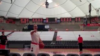 Syracuse Basketball Trick Shot VideoNick Resavy with Gerry McNamara [upl. by Bocock]