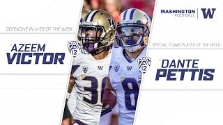 Oregons Herbert Washingtons Victor Pettis named Pac12 football players of the week [upl. by Marji]