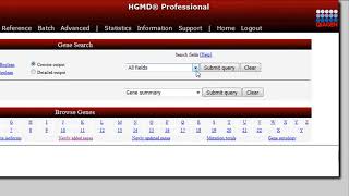 Gene Centric Search with Human Gene Mutation Database HGMD [upl. by Tyre437]