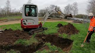 Digging a soakaway amp Finding Rock with our Takeuchi TB216 excavator [upl. by Seth]