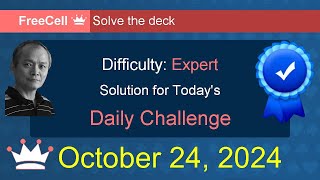 Microsoft Solitaire Collection FreeCell  Expert  October 24 2024 [upl. by Aiasi]