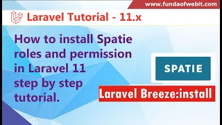 How to install Spatie roles and permission in Laravel 11  Spatie Laravel 11 Tutorial [upl. by Ria592]