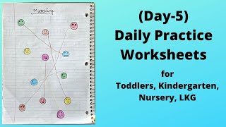 Daily Practice Worksheets for Toddler LKG Nursery Kindergarten Preschool  Day 5 [upl. by Vassar]