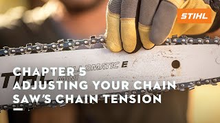 Chapter 5 Adjusting Your Chain Saw’s Chain Tension  STIHL Tutorial [upl. by Atterual]