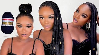 Amazing 🤩 From Yarn to knotless braids to locs wow 😱 how to make knotless braids with Yarn [upl. by Mckenna389]