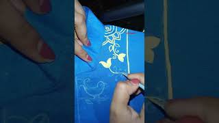 Fabric Painting On Panjabi youtubeshorts art shorts fabricpaint [upl. by Norrat]