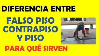 Diferencia entre FALSO PISO CONTRAPISO Y PISO  Edificaciones ‼️ [upl. by Glennon]