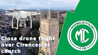 Drone video footage circling Cirencester church St John Baptist [upl. by Elocyn]