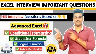 Interview Questions amp Answer for Excel  excel interviews job  MIS Interview Questions and Answers [upl. by Booth]