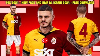 PES 2021  NEW FACE AND HAIR MAURO ICARDI  4K [upl. by Ahtnamas]