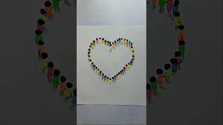 Childrens Day 3D Art❤️  3D Heart shorts ytshorts art 3d satisfying easyart trending [upl. by Lotson]