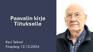 Paavalin kirje Tiitukselle  Kari Teikari  Finspång [upl. by Karb]