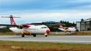 DAT ATR72  ATR42 at Stord Airport nov 2009 [upl. by Riaj163]