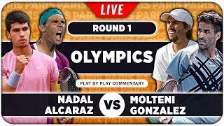 NADAL  ALCARAZ vs MOLTENI  GONZALEZ • Paris Olympics 2024 • LIVE Tennis Play by Play Stream [upl. by Taran]