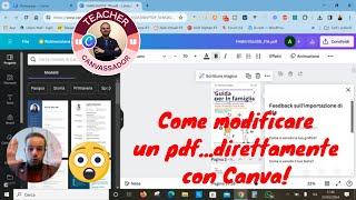 Andrea Cartotto  Come modificare pdf direttamente con Canva [upl. by Colan]