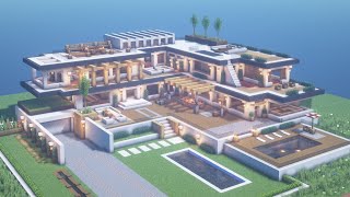 Minecraft Modern Mega Mansion Tutorial Pt 1  Architecture Build 11 [upl. by Notyalk877]