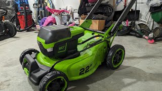 Greenworks 60v 22quot self propelled mower initial impressions [upl. by Emmaline735]