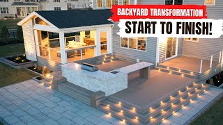 CRAZY Backyard TRANSFORMATION  Full Build Time Lapse [upl. by Ahtilat]