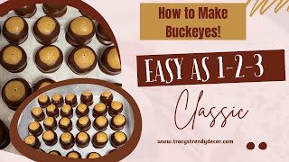 How to Make Classic Buckeyes  Easy 1 2 3 Recipe [upl. by Amzu]