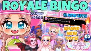 ROYALE BINGO NEW ROYALE HIGH UPDATE 12 NEW SETS 20 NEW ITEMS BRAND NEW TOYS robloxroyalhigh [upl. by Lashonde916]