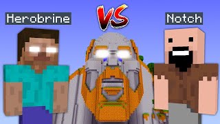 Herobrine vs Notch inside Temple of Notch in Minecraft [upl. by Orelie116]