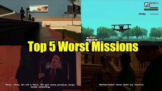 Top 5 Worst Missions In GTA San Andreas [upl. by Tandy]