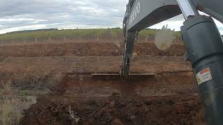 337Excavator with 12ft grader blade vs 8ft bucket silting [upl. by Latyrc]