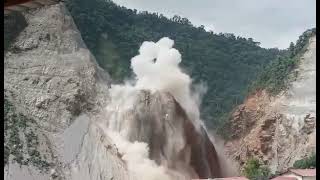 Open Blasting at Dam Site Slope [upl. by Renrut963]