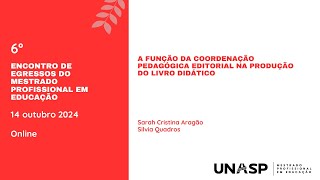 A FUNÇÃO DA COORDENAÇÃO PEDAGÓGICA EDITORIAL NA PRODUÇÃO DO LIVRO DIDÁTICO [upl. by Nager]