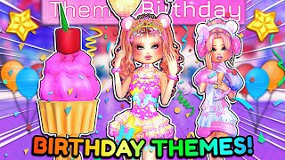 ONLY Buying BIRTHDAY THEMES For My BIRTHDAY In DRESS TO IMPRESS  ROBLOX Custom Theme Challenge [upl. by Anieral]