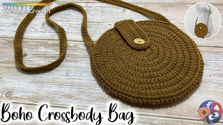 CROCHET “Boho” Crossbody Bag  Tutorial [upl. by Leerzej]