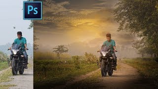 How to Edit My New Bike Photo In Photoshop New Pulser 220F Dramatic Image conver [upl. by Nolek]