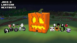 SURVIVAL JACKOLANTERN HOUSE WITH 100 NEXTBOTS in Minecraft  Gameplay  Coffin Meme [upl. by Tnairb]