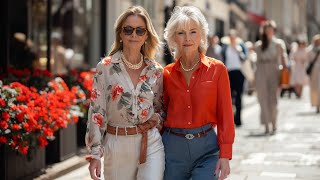 Street Style for Women Over 50  Best Seasonal Outfits Elegant London [upl. by Cord]