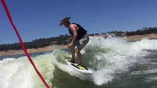 Wakesurf wave with Malibu VLX and swell surf gate 360 fail Fat sac combination in comments [upl. by Halona]