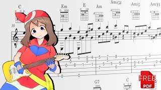 TAB Littleroot town  Pokémon Guitar Tutorial [upl. by Seidel448]