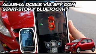 Alarma doble vía Spy con startstop encendido remoto luces automáticas y bluetooth en Spark GT [upl. by Ecirtnuahs]