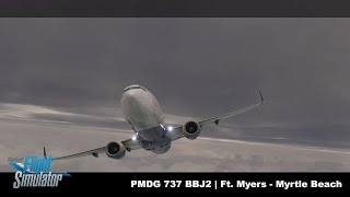 MSFS2020  PMDG 737BBJ2  KRSWKMYR [upl. by Zilber]