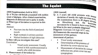 the Squint eye ophthalmology uqs past paper [upl. by Akemot867]