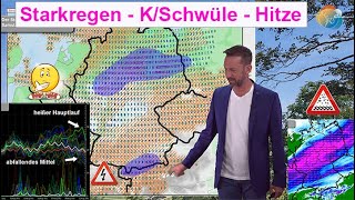 Starkregen am Wochenende trocken Luft amp Hitze zu Wochenbeginn unsicherer HochsommerVerlauf August [upl. by Jude]