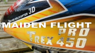 Maiden flight of my new Trex 450 pro DFC [upl. by Lancey]