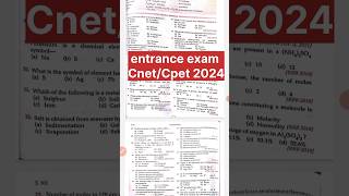 CNET entrance exam 2024। Cpet entrance exam 2024। previous year question paper [upl. by Aehtorod]