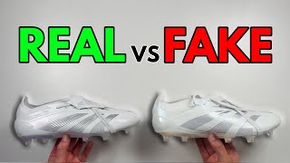 REAL VS FAKE ADIDAS PREDATOR ELITE FT WHITE FOOTBALL BOOT COMPARISON [upl. by Marguerie975]