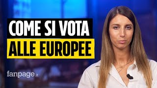 Elezioni Europee 2024 come si vota l8 e 9 giugno scheda elettorale simboli e preferenze [upl. by Jp]